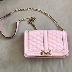 Rebecca Minkoff blush crossbody pink love handbag